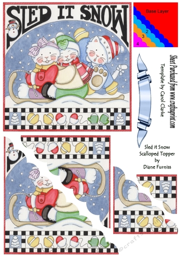 Sled it Snow Scalloped Topper