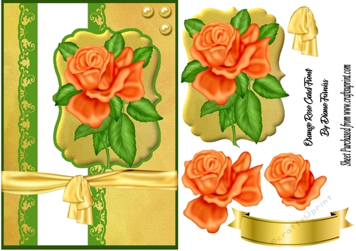 Orange Rose Card Front