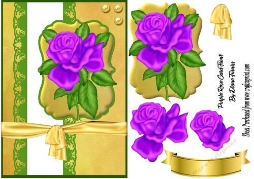 Purple Rose Card Front