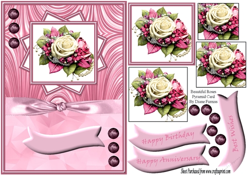 Beautiful Roses Pyramid Card