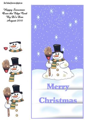 Happy Snowman Over the Edge Card