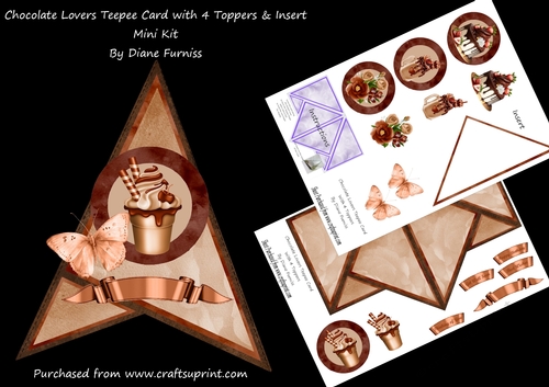 Chocolate Lovers Teepee Card with 4 Toppers