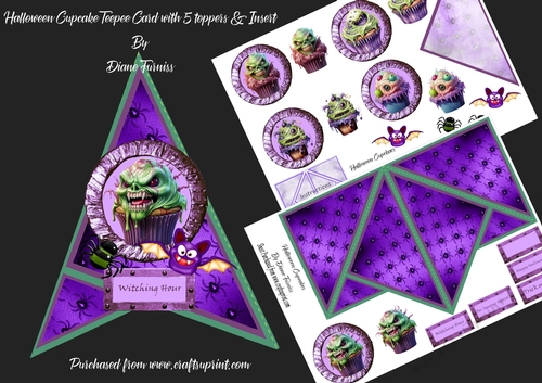 Halloween Cupcakes Teepee Card