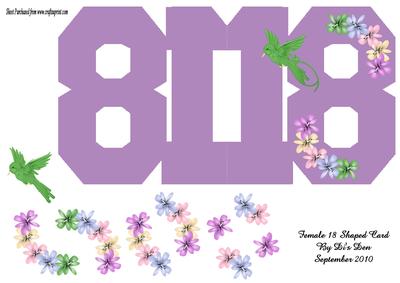 Female 18 Shaped Card