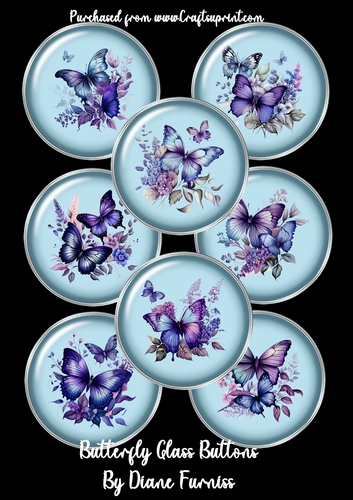 Butterfly Glass Buttons