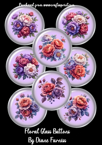 Floral Glass Buttons