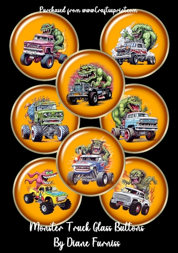 Monster Truck Glass Buttons