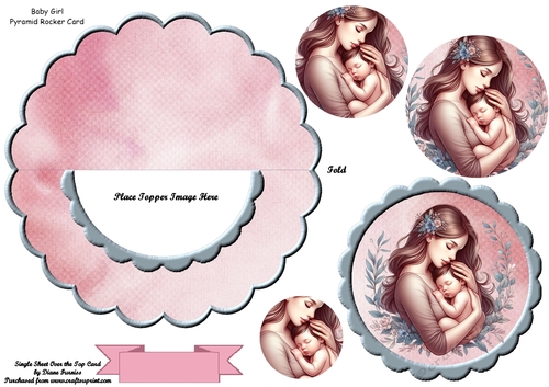 Baby Girl Pyramid Rocker Card