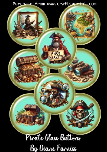 Pirate Glass Buttons