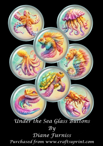 Under the Sea Glass Buttons