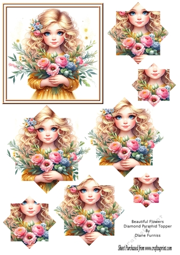 Beautiful Flowers Diamond Pyramid Topper