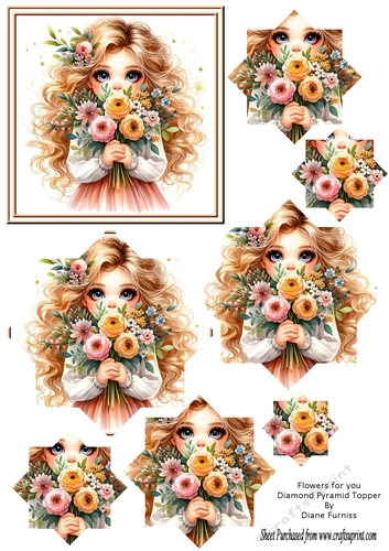 Flowers for You Diamond Pyramid Topper