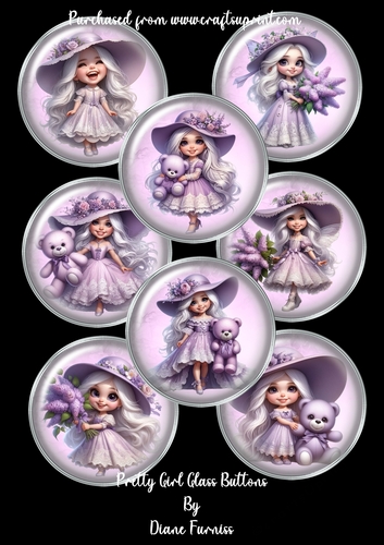Pretty Girl Glass Buttons