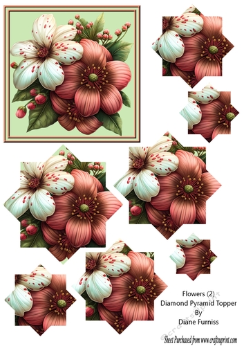 Flower (2) Diamond Pyramid Topper
