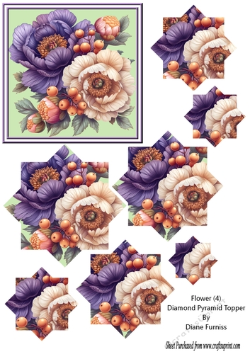 Flower (4) Diamond Pyramid Topper