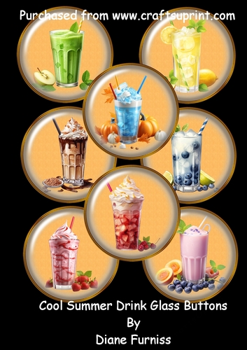 Cool Summer Drink glass Buttons