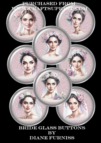 Bride Glass Buttons