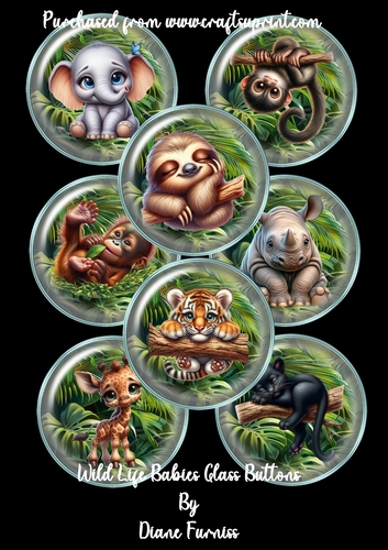 Wild Life Babies Glass Buttons (1)