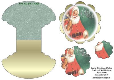 Santa Christmas Wishes Wobble Card