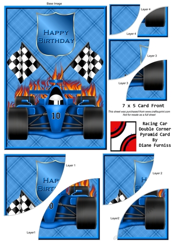 Racing Car Birthday Double Corner Pyramid