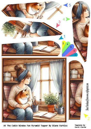 At the Cabin Window Fan Pyramid Topper
