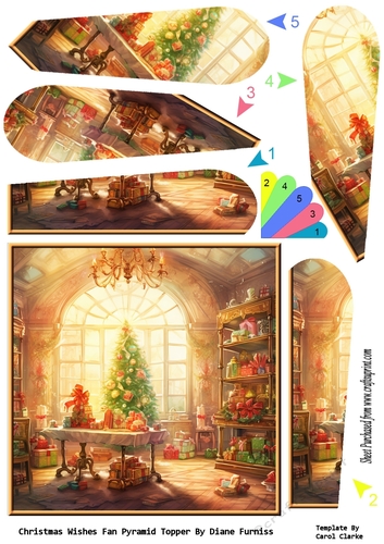 Christmas Wishes Fan Pyramid Topper