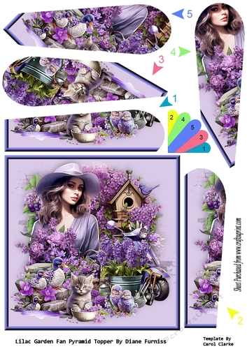 Lilac Garden Fan Pyramid Topper