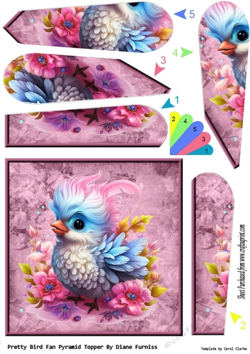 Pretty Bird Fan Pyramid Topper
