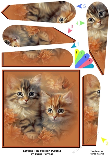 Kittens Fan Stacker Pyramid