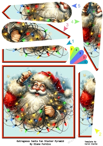 Outrageous Santa Fan Stacker Pyramid