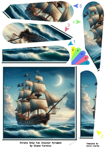 Pirate Ship Fan Stacker Pyramid