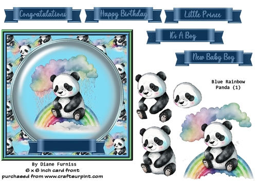 Blue Rainbow Panda 1