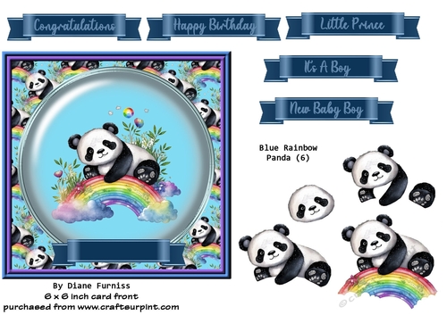Blue Rainbow Panda 6