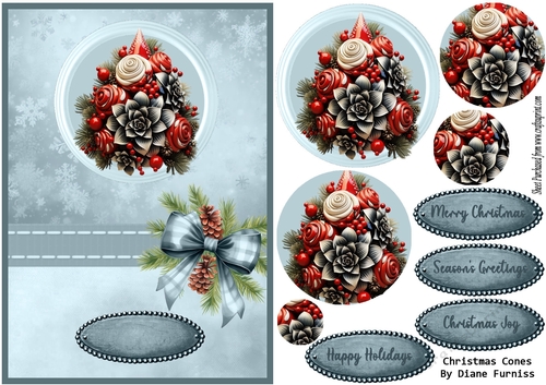 Christmas Cones Card Front
