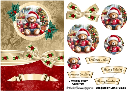 Christmas Teddy Card Front