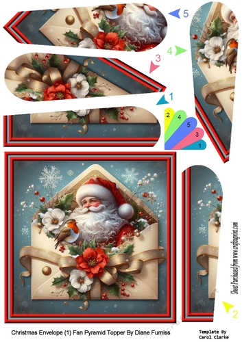 Christmas Envelope (1) Fan Pyramid Topper