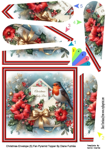 Christmas Envelope (5) Fan Pyramid Topper
