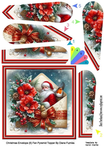 Christmas Envelope (6) Fan Pyramid Topper