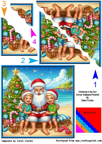 Christmas in the Sun Corner Scalloped Pyramid