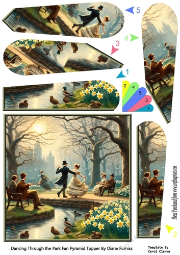 Dancing through the Park Fan Pyramid Topper