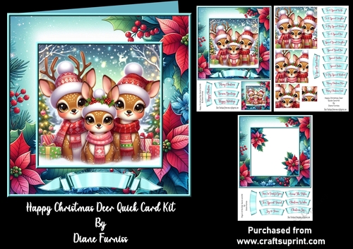 Happy Christmas Deer Quick Card Kit