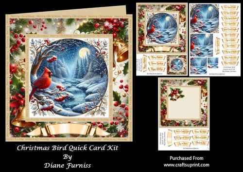 Christmas Bird Quick Card Kit
