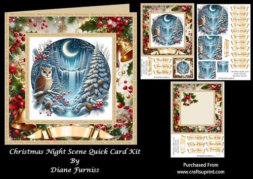 Christmas Night Scene Quick Card Kit