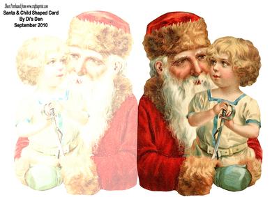 Santa & Child Shaped Card