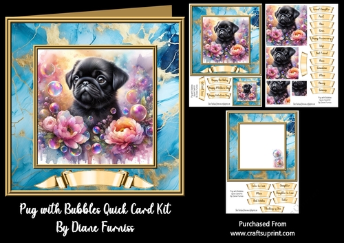 Pug with Bubbles