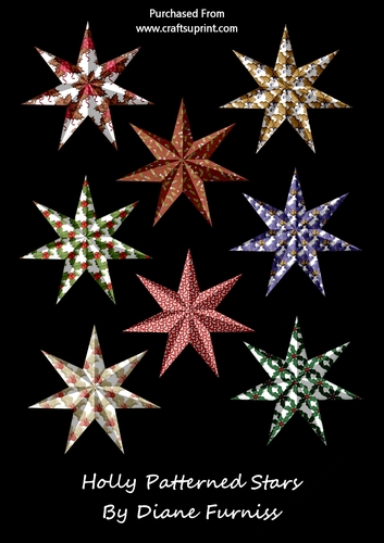 Holly Patterned Stars