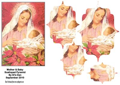 Mother & Baby Scalloped Pyramid