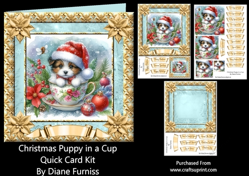 Christmas Puppy in a Cup