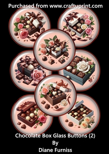 Chocolate Box (2) Glass Buttons