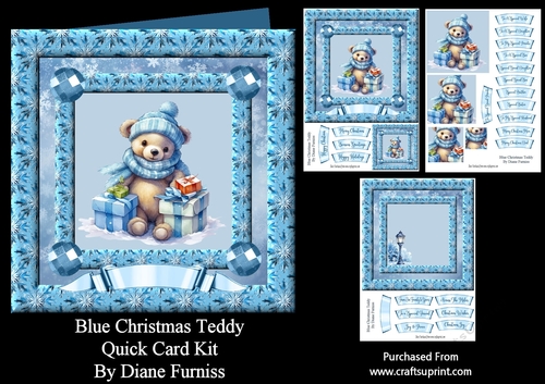 Blue Christmas Teddy